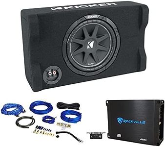 KICKER 48CDF104 Comp12 10" 300w Down Firing Car Subwoofer+Mono Amplifier+Amp Kit