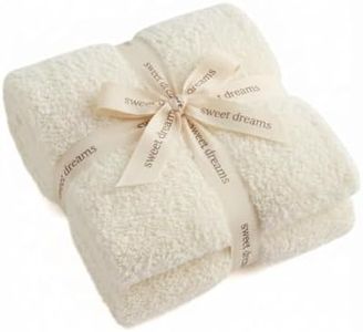 Unboxme Fleece Throw Blanket 54x72 – Soft Plush Oversized Throw Blanket for Couch – No Shedding, Warm Cozy Lightweight – Ivory