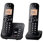 Panasonic KX-TGC222EB DECT Cordless Phone with Answering Machine, 1.6 inch Easy-to-Read Backlit Display, Nuisance Call Blocker, Hands-Free Speakerphone, ECO Mode - Black, Twin Handset Pack