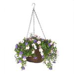 Smart Garden Petunia Hanging Flower Basket Artificial Outdoor Garden Decoration Weather UV Resistant