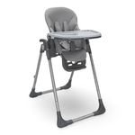 Venture Flare Baby High Chair, High Chairs for Babies and Toddlers with Adjustable Height and Backrest, Portable Baby Chair, Foldable High Chair, Easy Clean, Compact Easy to Store, 6 Months + (Grey)