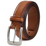 VATAN Men's Genuine Leather Dress Belts, Handmade Classic Every Day Leather Jeans Belt for Men Work Business Casual (Tan, 36 (Waist 34))