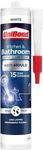 UniBond Anti-Mould White, Waterproof Mould Protection Kitchen & Bathroom Sealant, Long-lasting White Silicone Sealant, Powerful Shower Sealant, 1 x 274g Cartridge