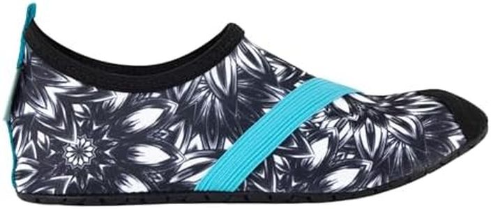 FITKICKS Original Women's Foldable Active Lifestyle Minimalist Footwear Barefoot Yoga Sporty Water Shoes, Midnight Maui, Small