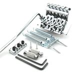 Buwico® Guitar Double Locking Floyd Rose Tremolo System Electric Guitar Bridge with Locking Nut Silver