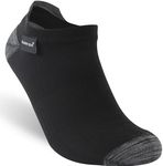 RANDY SUN Ultra Thin Waterproof Socks for Women, Outdoor No Show Hiking Trekking Camping Socks, Black & Dark Grey, X-small