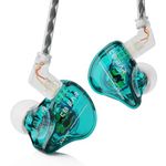 Yinyoo KBEAR Storm in Ear Monitor Headphones, 1DD Wired Earphones Professional Stage Earbuds, HiFi Deep Bass Clear Sound for Musician Singer, 3.5mm Plug, Detachable Cable (Transparent Cyan, No mic)