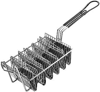 Folpus Taco Basket Taco Shell Fryer Stainless Steel Tortillas Heavy Duty Professional Taco Fry Basket for Home Kitchen Commercial Use, Dining Room, 6 Grid
