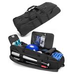 DSLEAF Rolling Baseball Bag with Wheels, Softball Catchers Bag for 4 Bats, Wheeled Baseball Equipment Bag with Separate Shoe Space and Multiple Pockets for All Softball Baseball Gear