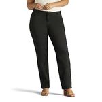 Lee Women's Plus Size Relaxed Fit All Day Straight Leg Pant, Black, 18 Plus Petite