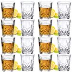 JAIEF 60ml Shot Glasses, Lead-Free Glass, Clear Heavy Base Shot Glass (Set of 16)