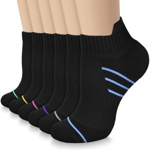 Black Ankle Compression Socks for Women, Low Cut Running Socks for Athletic Workout Cushion