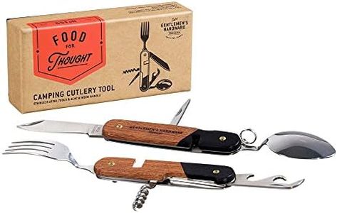 Gentlemen's Hardware GEN159 Camping Cutlery Tool (GEN058 RF Wood Handles, Packaging), Adult-Men