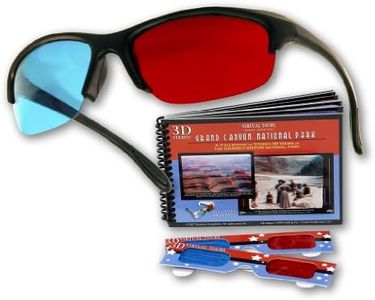 Plastic 3D Glasses - The Original Pro-X Anaglyph 3D Glasses. Includes a Bonus Virtual Tours National Park 3D Booklet