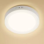 Aigostar Ultra-Thin 12W Round Surface Mounted LED Ceiling Lights, 1300Lumen Warm White 3000K, LED Panel Ceiling Lamp for Living Room, Kitchen, Bulkhead, Porch, Bedroom, and Utility Room