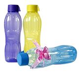 SignoraWare Aqua Fresh BPA Free Plastic Water Bottle | Leakproof | Freezer & Dishwasher Safe | Best for Office, Travel, Gym & Sports Activities | Home & Outdoor use ( 1Ltr x 3 | Setof3 | Multicolour )