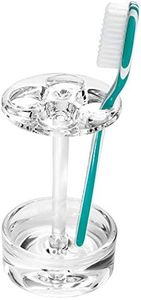 InterDesign Eva Round Toothbrush Holder, Clear