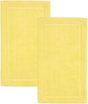 Hawmam Linen Yellow Bath Mats, 21 x 34 inches, Pack of 2-100% Ring Spun Cotton,[Not a Bathroom Rug] Banded Design, Highly Absorbent, Machine Washable for Bathroom Floor Towel