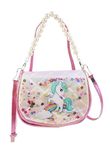 Tickles Crossbody Cartoon Unicorn Handbag Fashion Mini Satchel Bag For Kids Girls Birthday Gifts Design May Vary (Color: White; Size: 19 x 14 cm)