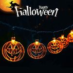 Halloween Decorations|3Meter 20Leds Halloween Pumpkin String Lights Halloween Decor,H HOME-MART LED Pumpkin Lights Jack-O-Lantern Fairy Lights 2 Modes Lights Halloween Decoration for Outdoor