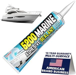 3 oz Marine Adhesive Sealant 5200 Fast Cure (White) - Permanent, Watertight Bonding and Sealing - UV Resistant, Pond Sealant,Above & Below Waterline,for Boats, Hulls, Decks and RVs