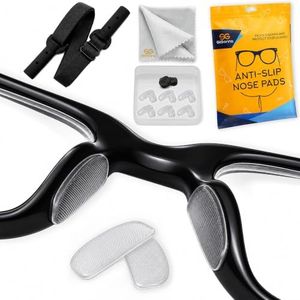 Nose Pads for Glasses 1mm Anti-Slip, 6 Pairs Silicone Nose Grips, Clear Black