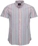 Superdry Men's Ss East Coast Oxford Shirt Casual, Blue (Denim Blue Stripe 3ah), S