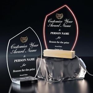 Distinctive Custom Trophies Award，Personalized Plaques， Acrylic Gifts for Any Occasion, Employee Recognition, Customized Trophy Awards (Acrylic Trophy II with Logo)