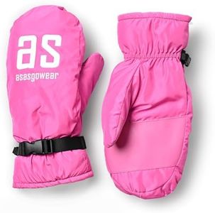 NEWFINE Stay Warm Stylish Ski Mittens - Outdoors Waterproof Winter Gloves for Men & Women |Skiing, Snowboarding & Snow Sports | Breathable & Warm Fleece Lining (Pink,Medium)