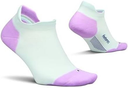Feetures Elite Max Cushion No Show Tab Ankle Socks - Sport Sock with Targeted Compression - Crisp Mint, S (1 Pair)