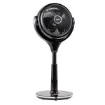 Baridi 10" Pedestal Fan with Remote Control, 3 Operational Modes, 30 Speeds, Adjustable Height, Pivoting Head, DC Motor &12hr Timer, Black - DH143