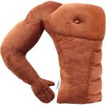 Muscle Man Pillow – Cute and Fun Hunky Husband Cuddle Companion – Boyfriend Ripped Body Pillow with Benifits – Unique Gag Gift Idea, Tan