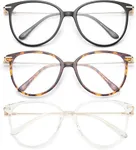 Gaoye Blue Light Blocking Glasses Women/Men, Fashion Cat Eye Fake Eyeglasses UV Ray Filter Computer Gaming Glasses (3 Pack, Black+Tea Leopard+Transparent)
