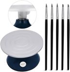 Agustu Pottery Sculpting Wheel - Heavy Duty 7" (18cm) All Metal Ceramic Turntable with Smooth Ball Bearings, Non-Skid Base - Perfect for Pottery, Ceramics, Clay, Acrylic Art - Durable Banding Wheel for Kids & Adults - Complete with Rubbertip Pen Set