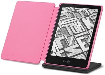 All-new Amazon Kindle Paperwhite Signature Edition Essentials Bundle including All-new Kindle Paperwhite Signature Edition (32GB) - Raspberry, Fabric Cover-Raspberry, and Wireless Charging Dock