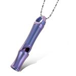 TACRAY Titanium Emergency Whistle, Portable Necklace Whistle with Loud Sound up to 120 decibels, for Emergency Survival, Boating, Hiking, Camping, and Pet Training (Purple Blue Color)