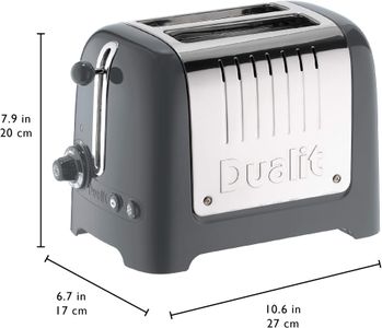 Dualit 2-Slice Toaster – Grey Compact Bread Toaster