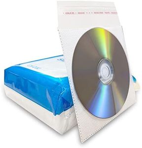 RICHEN CD/DVD/BluRay Sleeves, Refill Plastic Sleeve for CD and DVD Storage Binders,100 Pack (White)