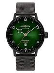 Zeppelin Stainless Steel Lz 129 Hindenburg Date Analog Dial Color Green Men Watch - 8048M5, Black Band