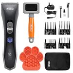 Wahl Smart Clip Pet Grooming Clipper Bundle, Grooming Brush & Anxiety/Stress Relief Lick Mat, High Powered, Length Adjustable Clipper, Fur Coat Brush Made for All Hair Types, Long-Life Battery