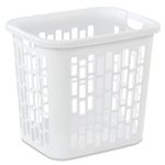 Sterilite Ultra Easy Carry Plastic Dirty Clothes Laundry Basket Hamper with Integrated Handles and Ventilation Holes, White (8 Pack)