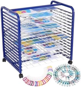 GarveeTech Art Drying Rack, Paint Drying Rack with 16 Removable Shelves, Mobile Paint Drying Rack Canvas Rack Art Storage Painting Drying Rack with Wheels for Classroom