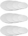 QWORK® 12 Pcs Silver Cake Boards, 6'', 8'',10'',12'', Round Cake Board, Silver Cardboard, for Wedding, Birthday Cakes, House party