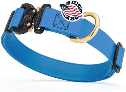 Viper BioThane Dog Collar with Cobra Metal Buckle – Tactical, Odor Resistant, Waterproof Collars for Large Dogs & Medium Dogs – Made in USA (L 15-25in W 1in, Cerulean Blue)