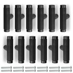 Bwintech 12 Pack Black 50MM Knurled Cupboard Handles, Furniture Drawer Pulls Cupboard Knobs Cabinet Handles