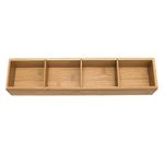 Lipper International Bamboo Drawer Organizer with 3 Dividers, Brown