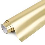 IModeur Matte Metallic Champagne Permanent Vinyl Roll - 30.5 x 125 cm Champagne Vinyl for Cricut, Self Adhesive Vinyl for Cup, Windows, Birthday Gifts, Party Ornaments, Home Decor