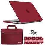 IBENZER Case for MacBook Pro 14 Inch Case 2024 2023 M3 A2918 A2992 M2 A2779 M1 A2442 Pro/Max,Hard Shell Case & Sleeve Bag & Keyboard Cover & Type-C for Mac Pro 14(2024-2021), Wine Red, T14WR+3