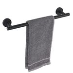 TocTen Bath Towel Bar - Thicken SUS304 Stainless Steel Bathroom Towel Holder, Towel Rod for Bathroom Heavy Duty Wall Mounted Towel Rack Hanger (16IN, Black)