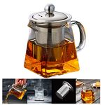 PluieSoleil Glass Teapot 350ml Teapot for One with Heat Resistant Stainless Steel Infuser Perfect for Tea and Coffee